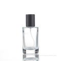 Cubic clear spray glass bottle